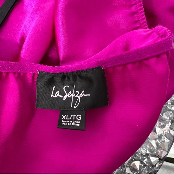 La senza tank top lace shimmer satiny silky purple black cami camisole sexy y2k - Picture 9 of 9